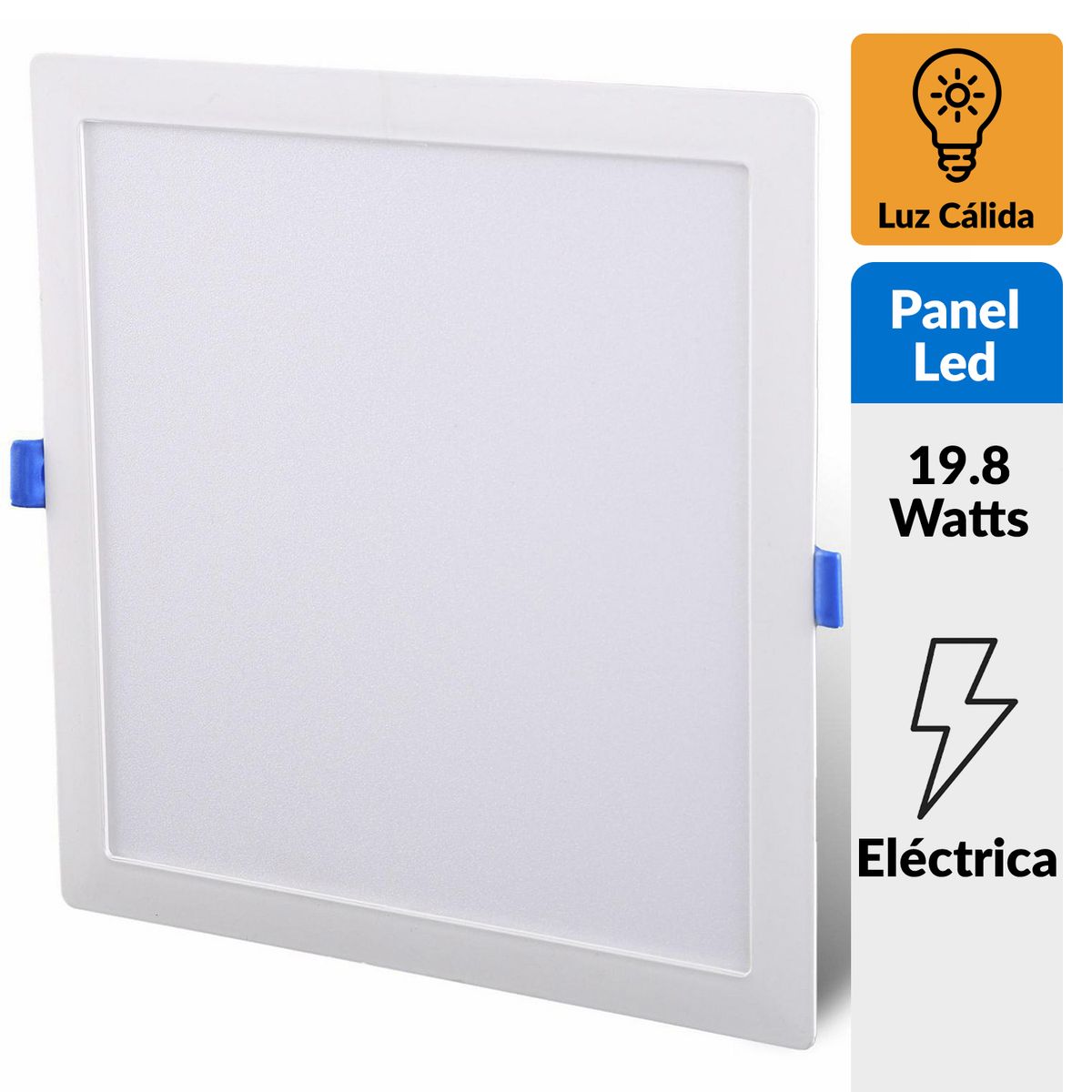 DAIRU - Panel Led Empotrado Cuadrado Blanco 18W Luz Cálida