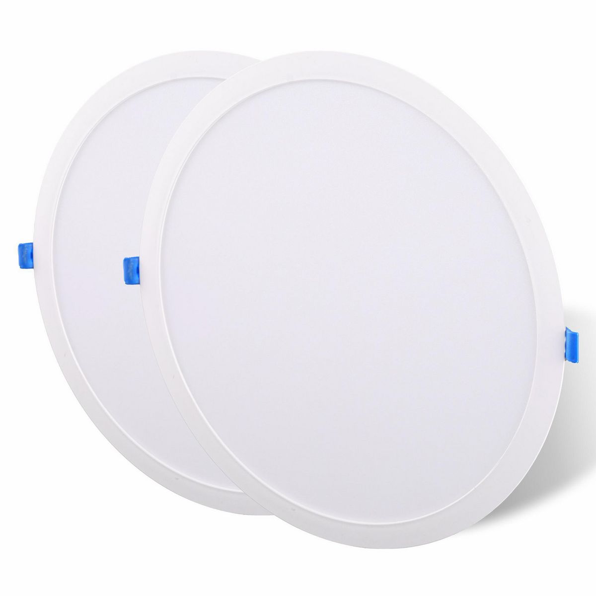 DAIRU - Pack 2 Panel Led Empotrado Circular Blanco 24W Luz Cálida