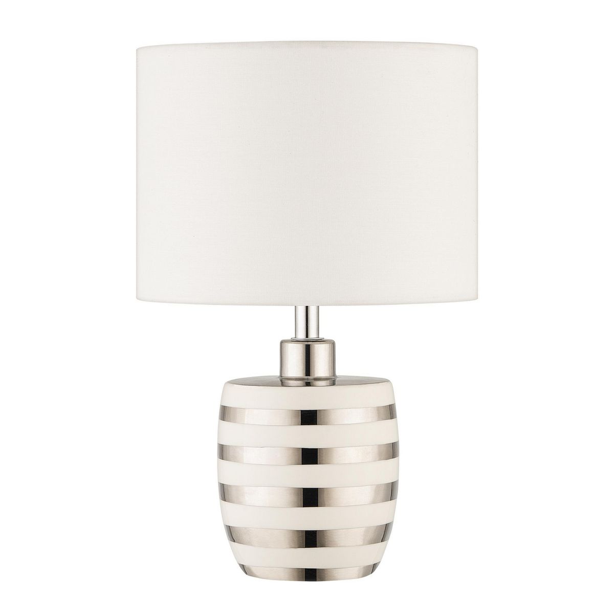 JUST HOME COLLECTION - Lámpara Mesa Marian Blanco Plateado 18x28 cm