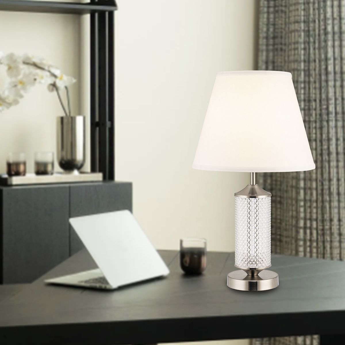 JUST HOME COLLECTION - Lámpara Mesa Clara Blanco 30x51 cm