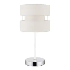 JUST HOME COLLECTION - Lámpara Mesa Tela Blanco 18x35 cm