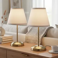 Pack 2 lámparas mesa New Lyon Blanco 18x33 cm