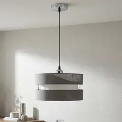 JUST HOME COLLECTION - Lámpara colgante Tela Gris
