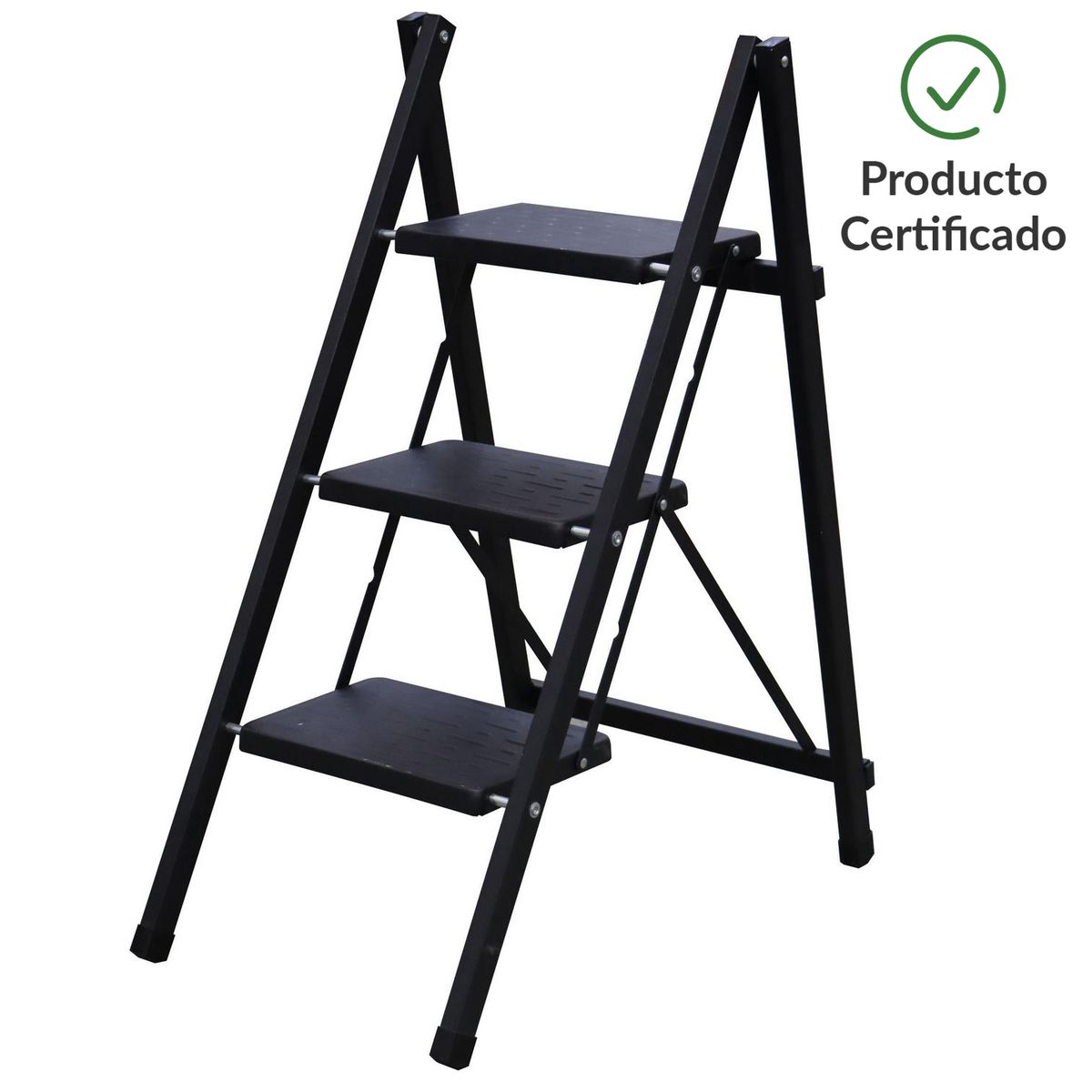 BAUKER - Escala De tijera Acero 96 cm 3 Peldaños