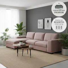 JUST HOME COLLECTION - Seccional 4 cuerpos Nube 293x89x178 cm