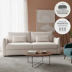 JUST HOME COLLECTION - Sofá 3 cuerpos Victory 213x83x94 cm Beige