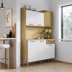 JUST HOME COLLECTION - Kit Mueble Cocina New Genova 1 Cajón 6 Puertas 121. 5 Cm