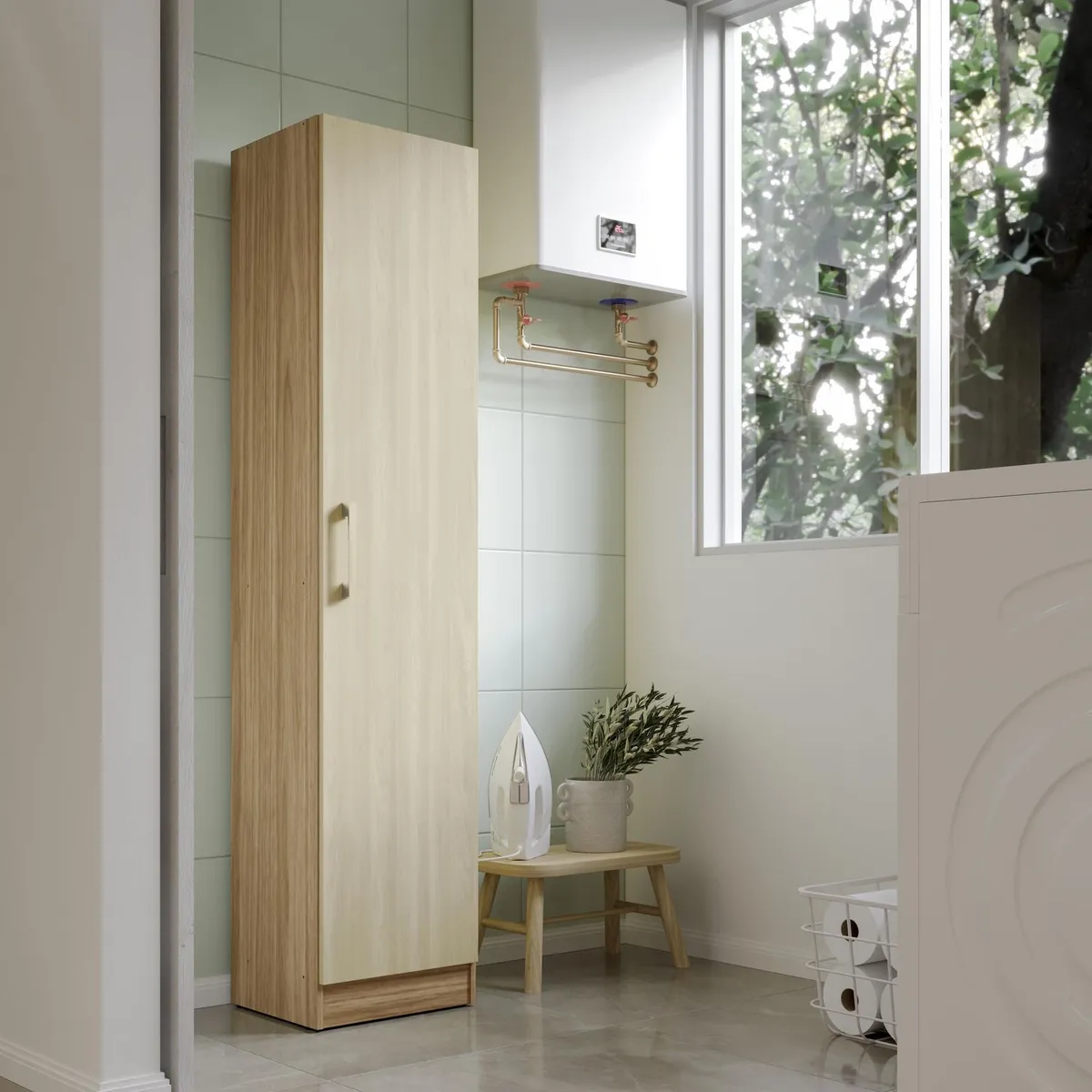 JUST HOME COLLECTION - Despensa Cocina 1 Puerta 35 cm Madera