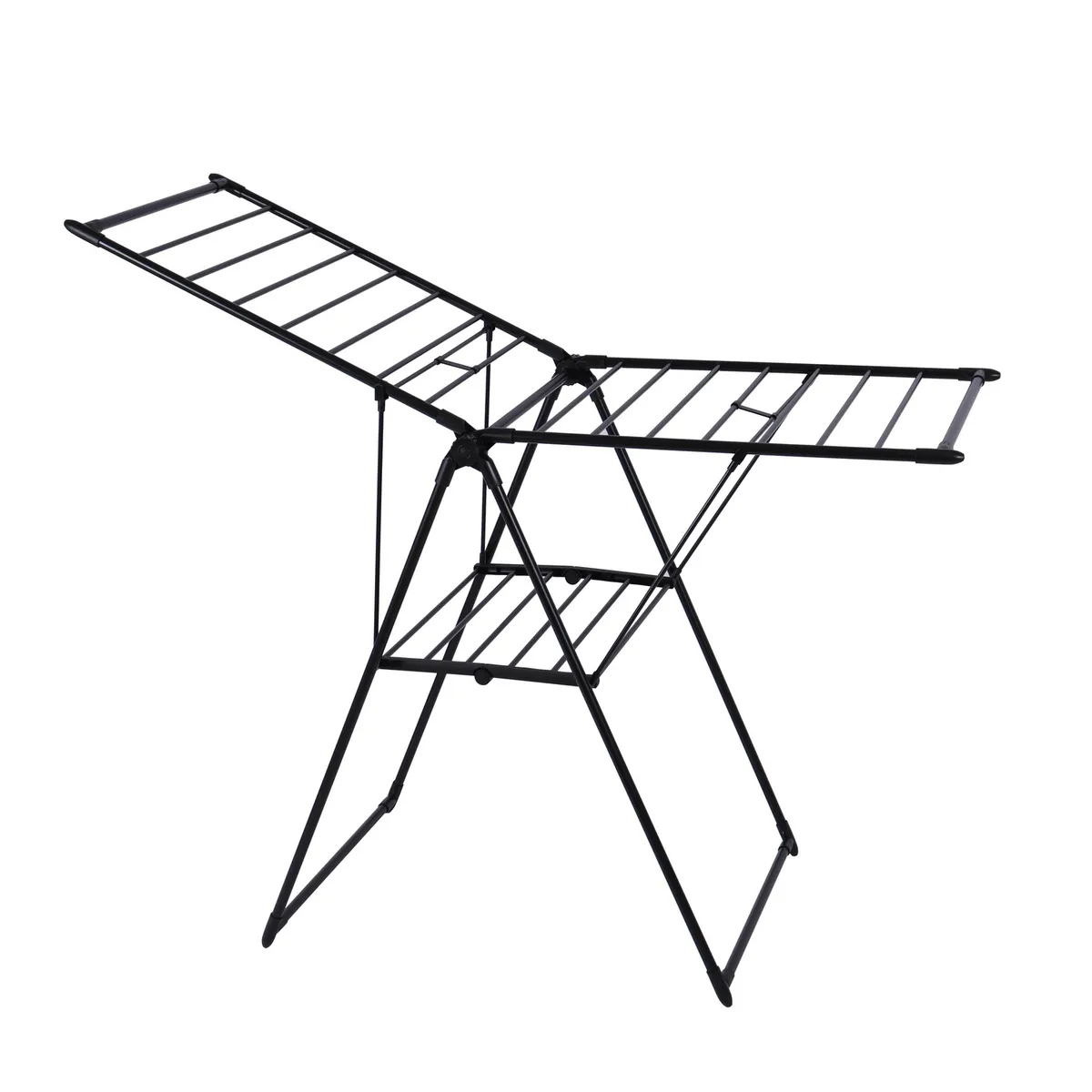 KLEINE WOLKE - Tendedero con Bandeja Plegable Acero 157x62x97 cm Negro