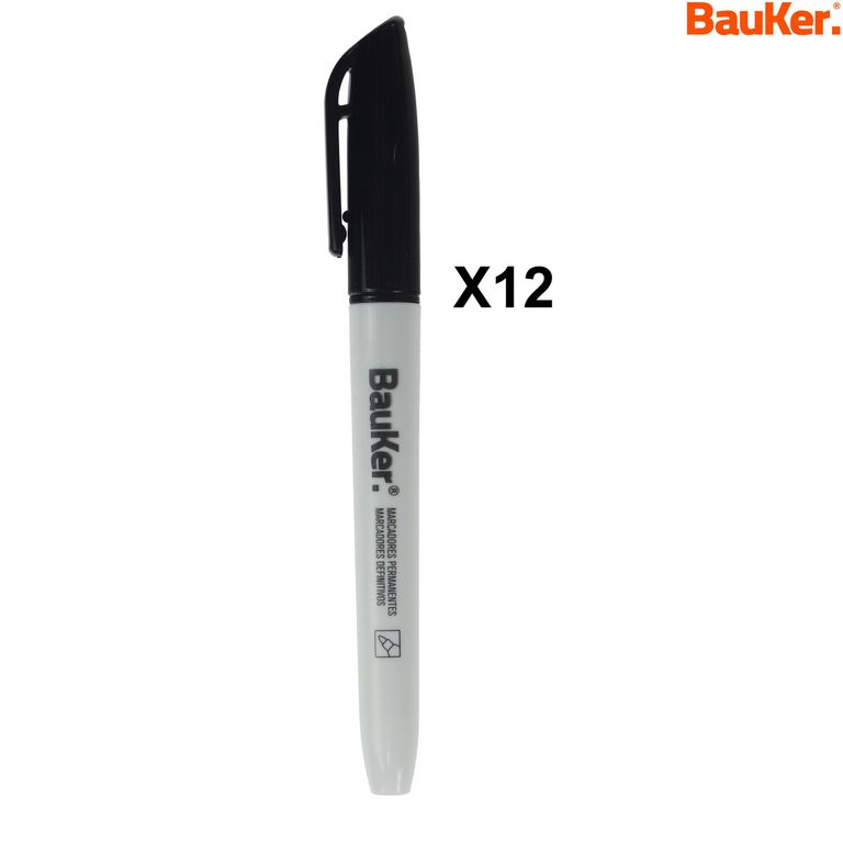 Marcador permanente negro 12 un