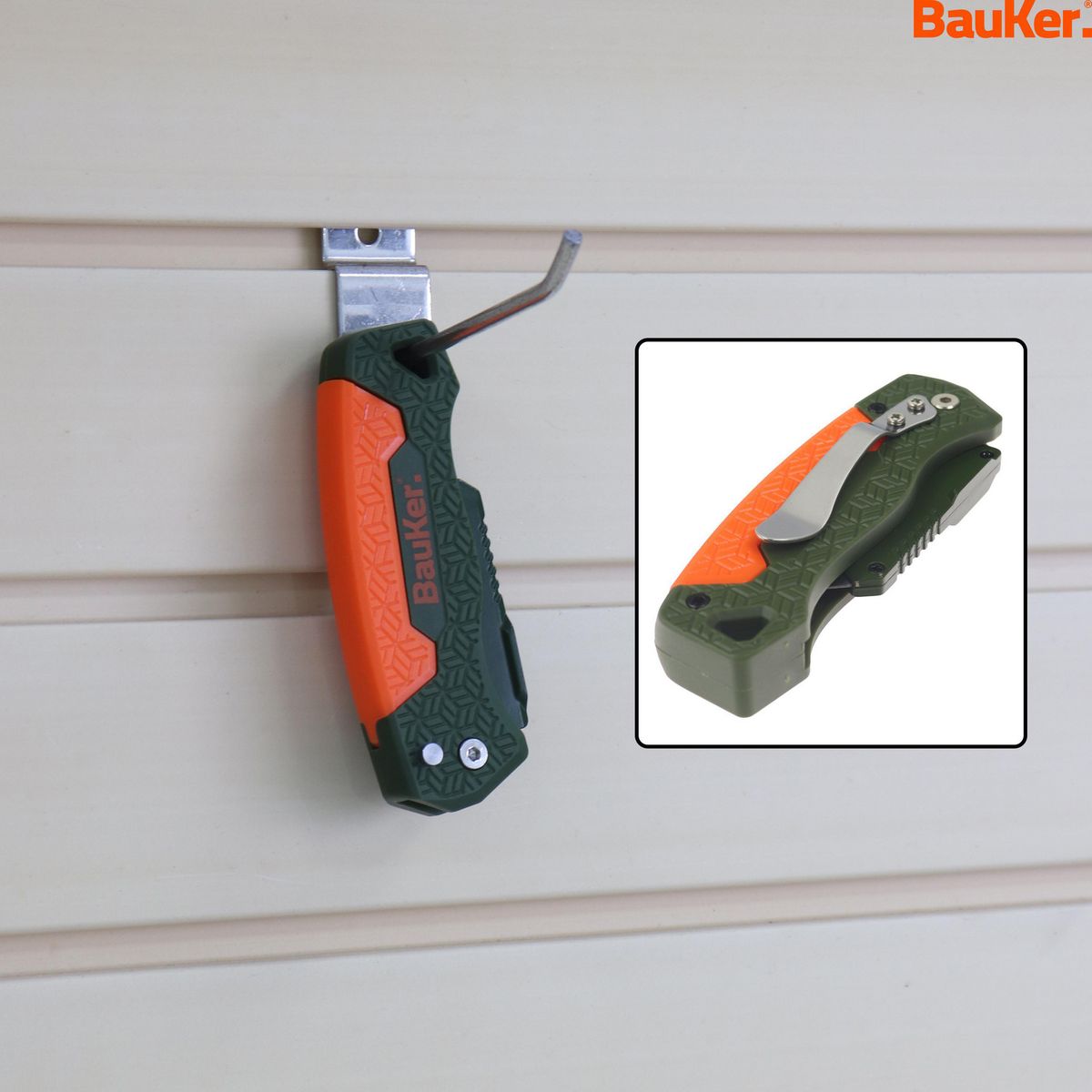BAUKER - Cuchillo plegable con repuesto