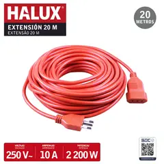 HALUX - Extensión 1 Toma(s) 20 m Naranja