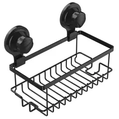 JUST HOME COLLECTION - Organizador de ducha succión negro