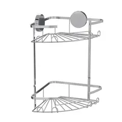 JUST HOME COLLECTION - Esquinero de ducha cromada 2 niveles