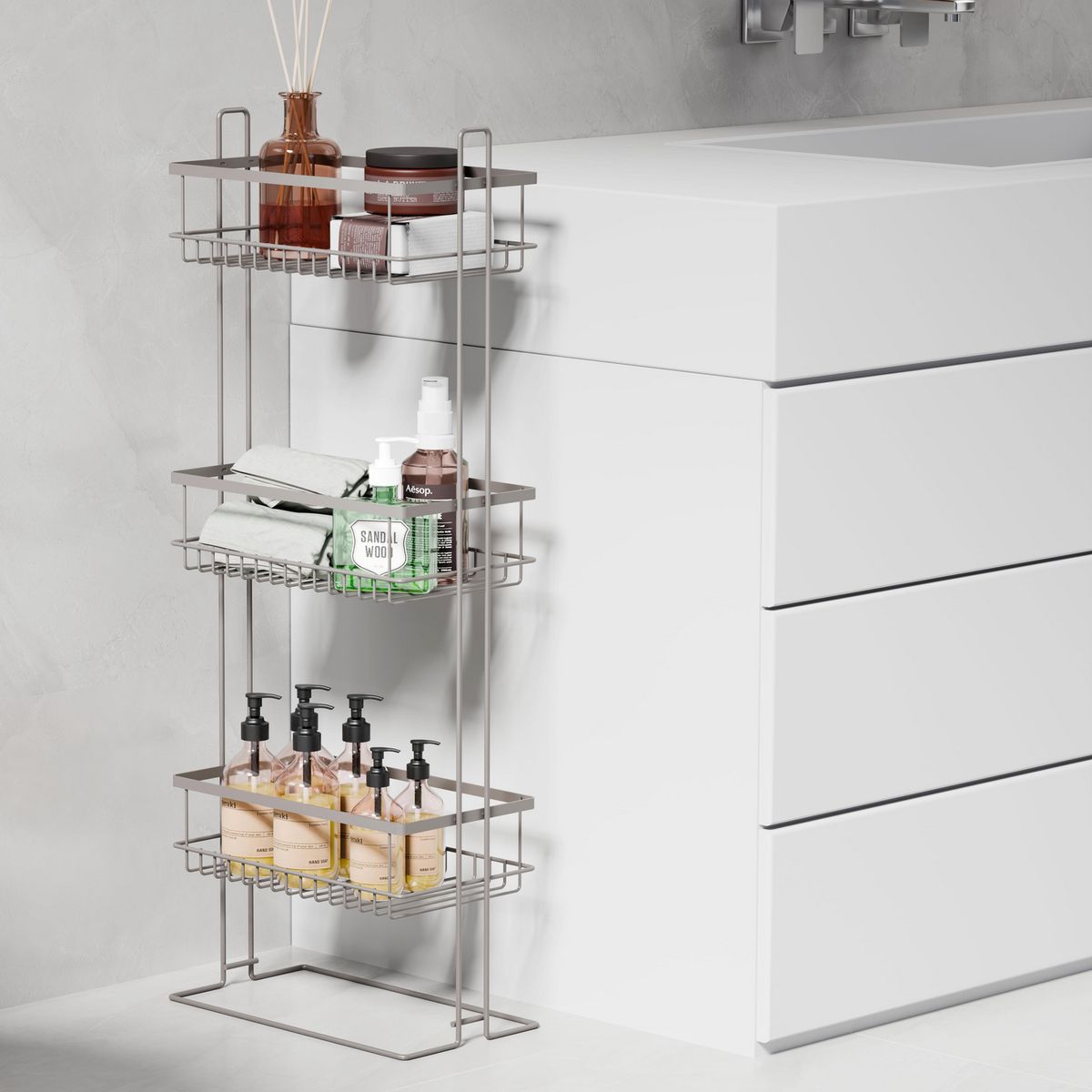 JUST HOME COLLECTION - Organizador de piso 3 Niveles Satinado