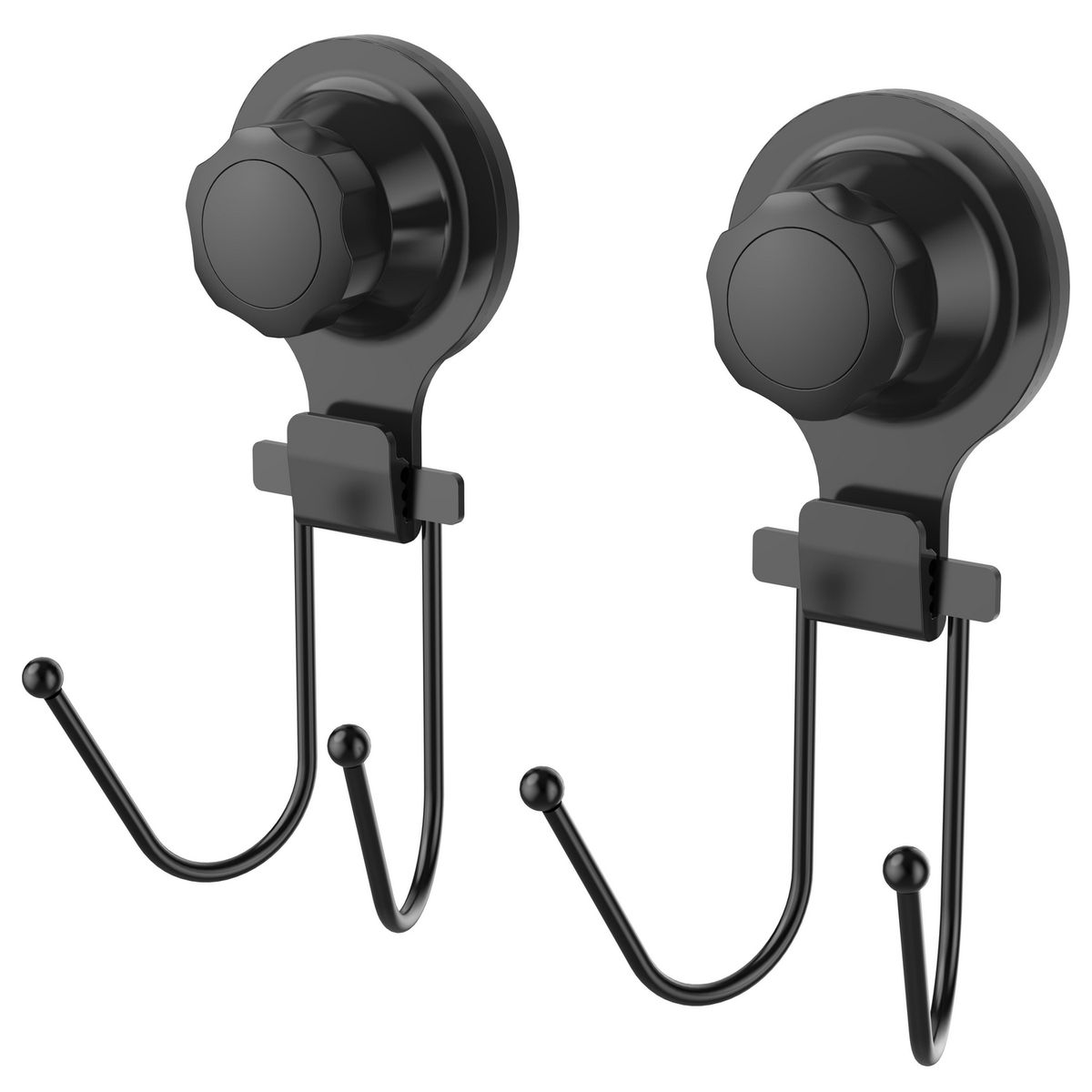 JUST HOME COLLECTION - Gancho doble de succión negro