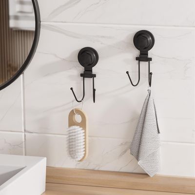 Imagen 2 del producto Gancho doble de succión negro