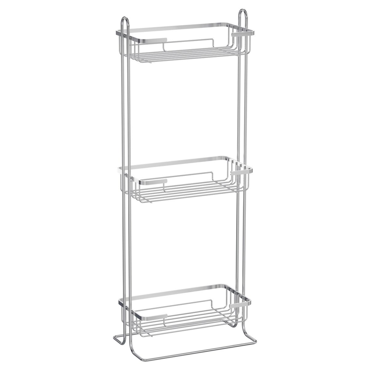 JUST HOME COLLECTION - Organizador de baño 3 niveles cromado