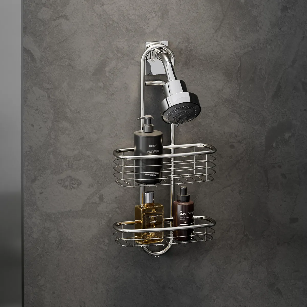 JUST HOME COLLECTION - Champucera 2 niveles cromada