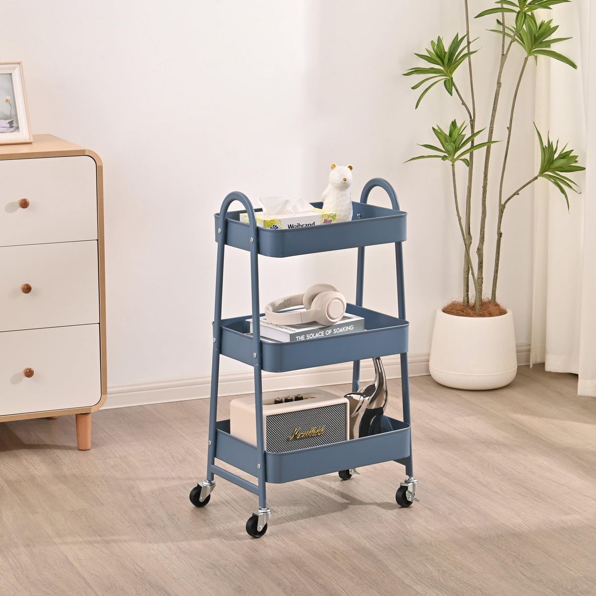 JUST HOME COLLECTION - Carrito multiuso con rueda azul