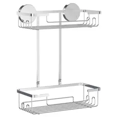 JUST HOME COLLECTION - Organizador de ducha 2 niveles cromado