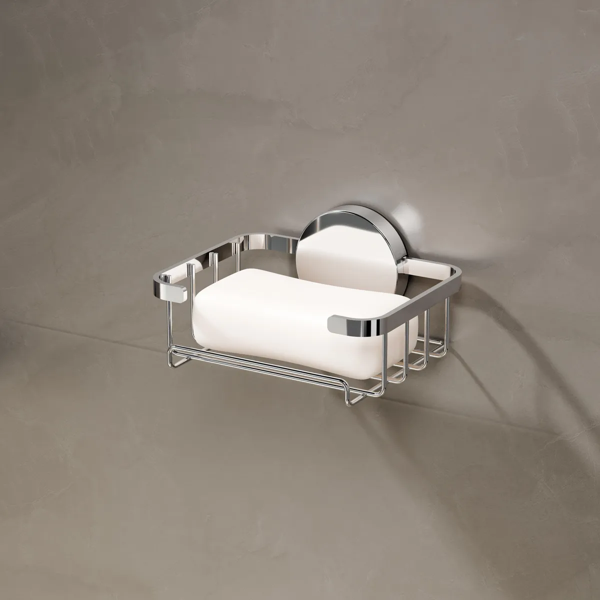 JUST HOME COLLECTION - Jabonera de succión cromada