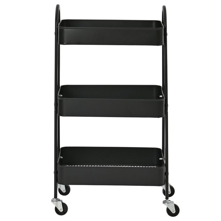 JUST HOME COLLECTION Carrito multiuso con rueda negro