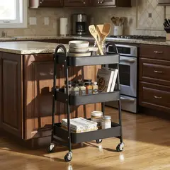 JUST HOME COLLECTION - Carrito multiuso con rueda negro