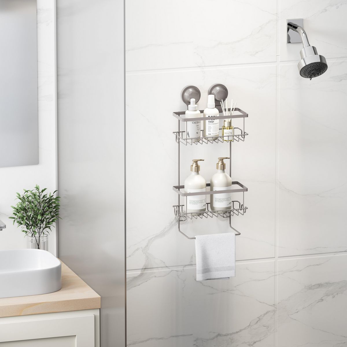 JUST HOME COLLECTION - Organizador 2 niveles succión satin