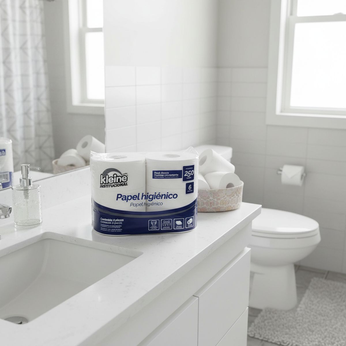 KLEINE WOLKE - Papel higiénico Doble hoja 6 Rollos x 250 m para Dispensador de Papel
