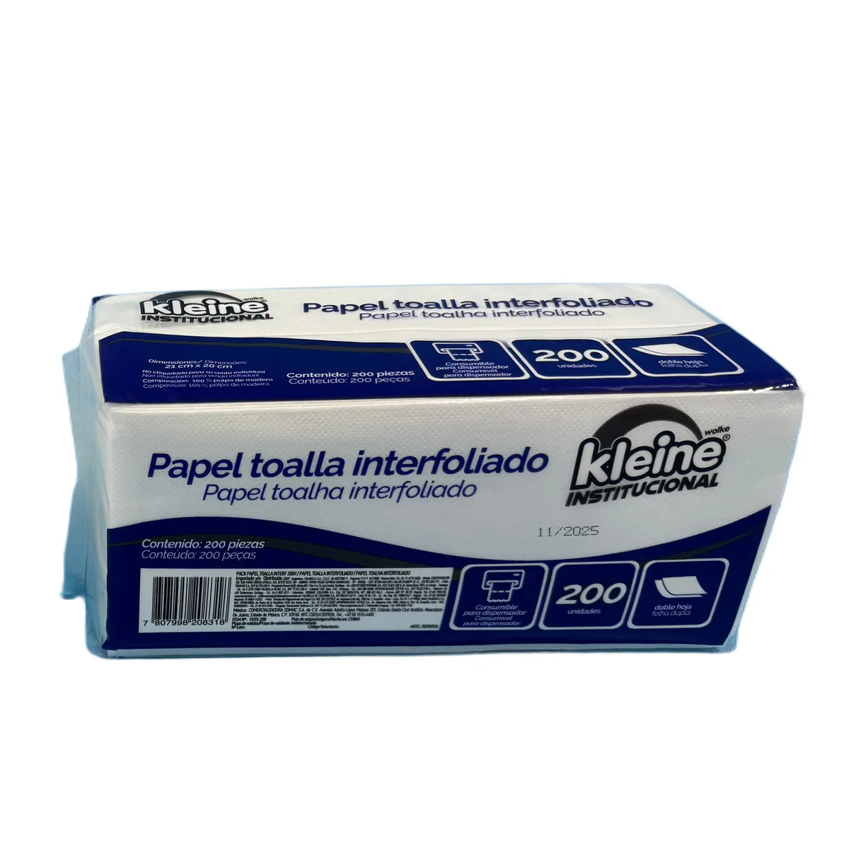 KLEINE WOLKE - Toalla Interfoliada para Dispensador 200 hojas 1 unidad