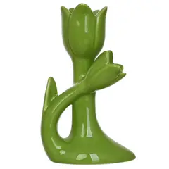 JUST HOME COLLECTION - Tulipan cerámica 14 cm verde oscuro