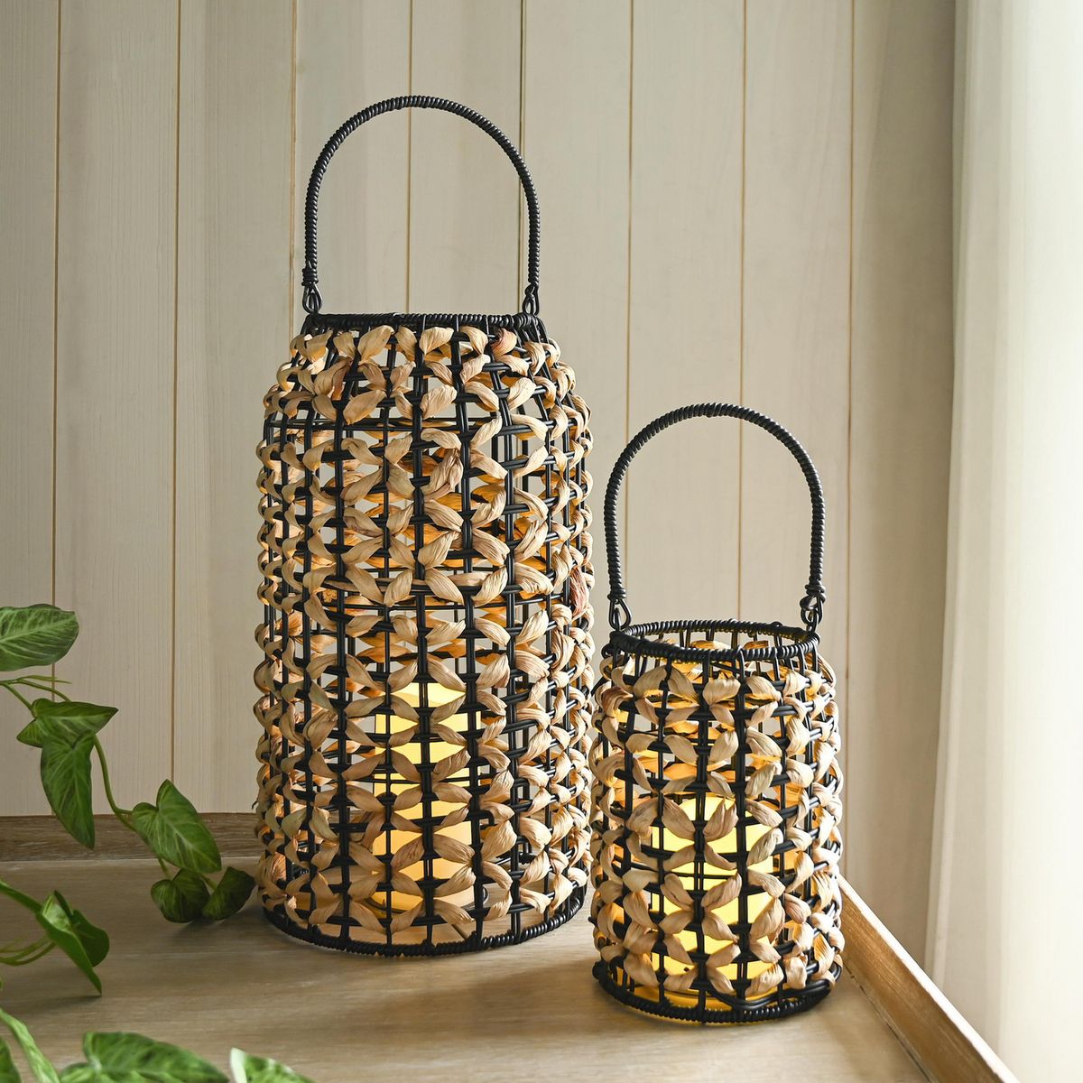 JUST HOME COLLECTION - Farol jacinto Natural 43x22 cm