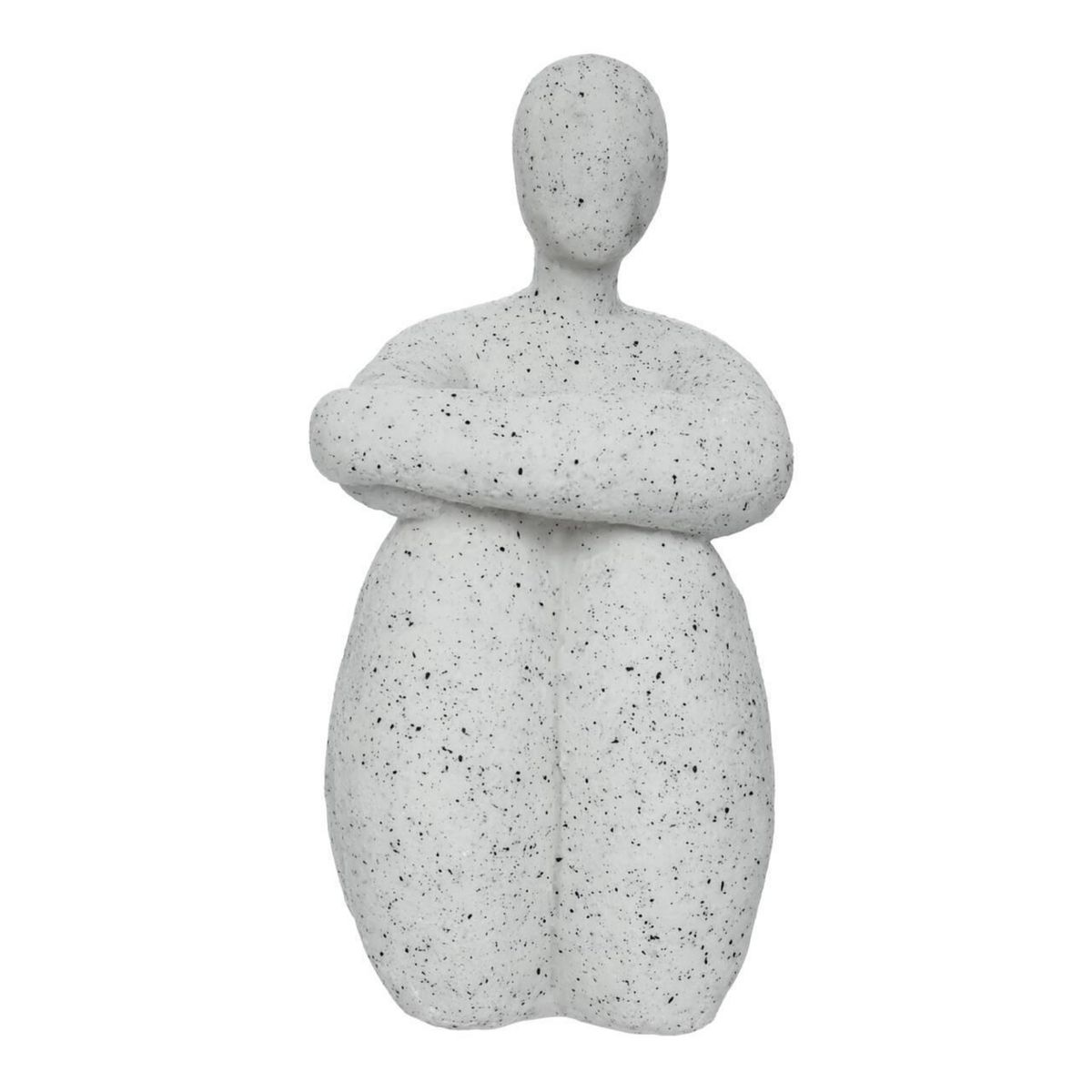 JUST HOME COLLECTION - Figura resina sentada Blanco 21x12 cm