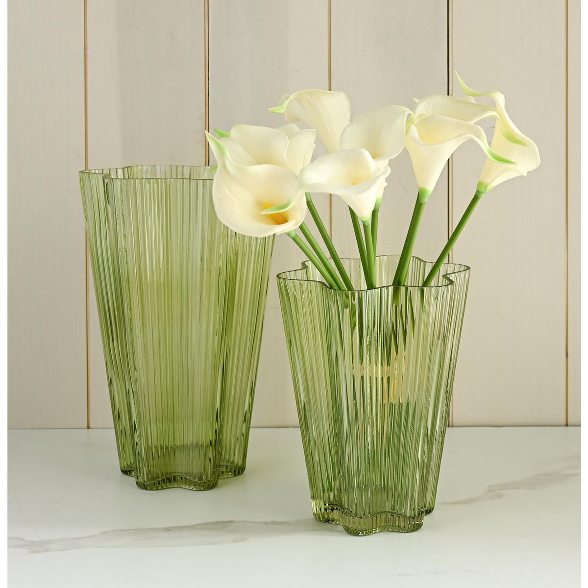 JUST HOME COLLECTION - Jarrón vidrio verde 20 cm green