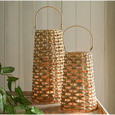 Imagen 2 del producto Farol ratan Natural 47x23 cm