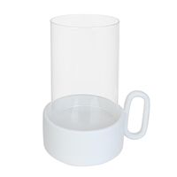 Portavela vidrio blanco 25 cm bw