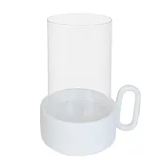 JUST HOME COLLECTION - Portavela vidrio blanco 25 cm bw