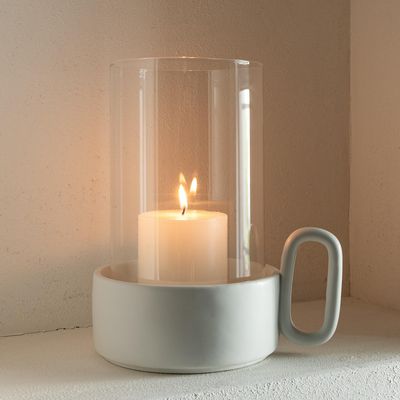 Imagen 2 del producto Portavela vidrio blanco 25 cm bw