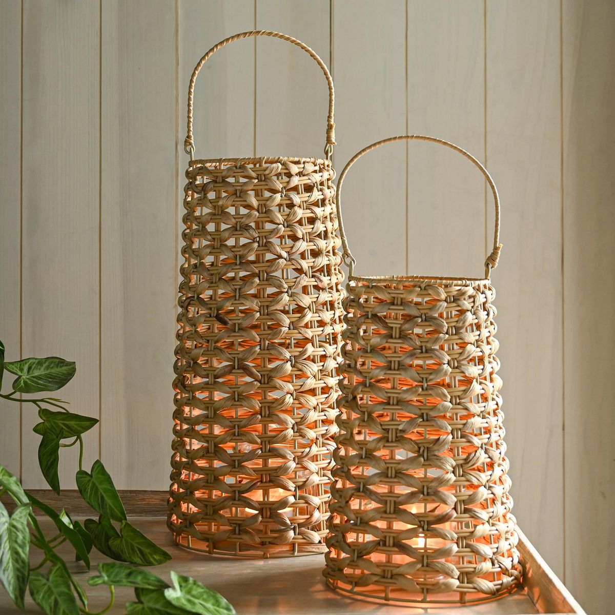 JUST HOME COLLECTION - Farol ratan Natural 34x21 cm