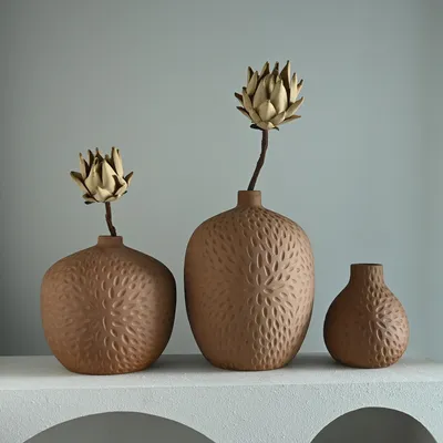 Imagen 2 del producto Florero cerámica green 20 cm cafe