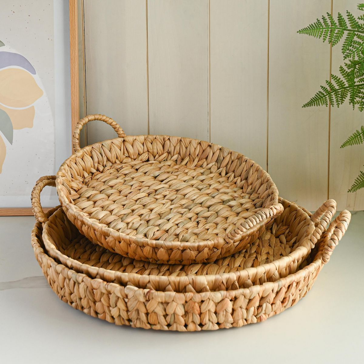 JUST HOME COLLECTION - Set 3 bandejas Natural 6x43 cm