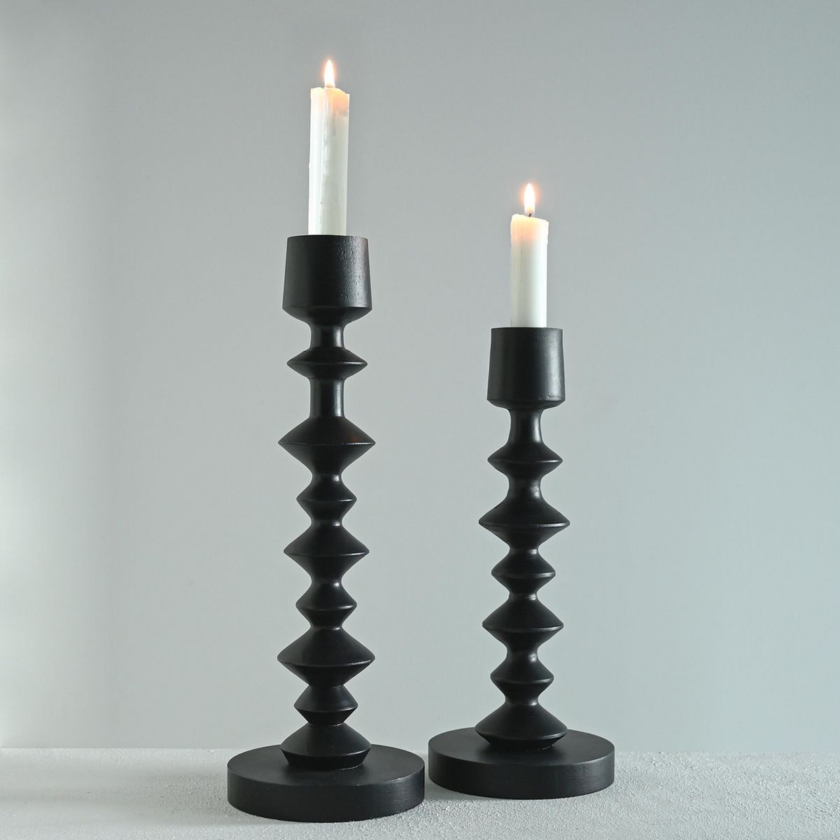 JUST HOME COLLECTION - Candelabro madera negro 28 cm bw