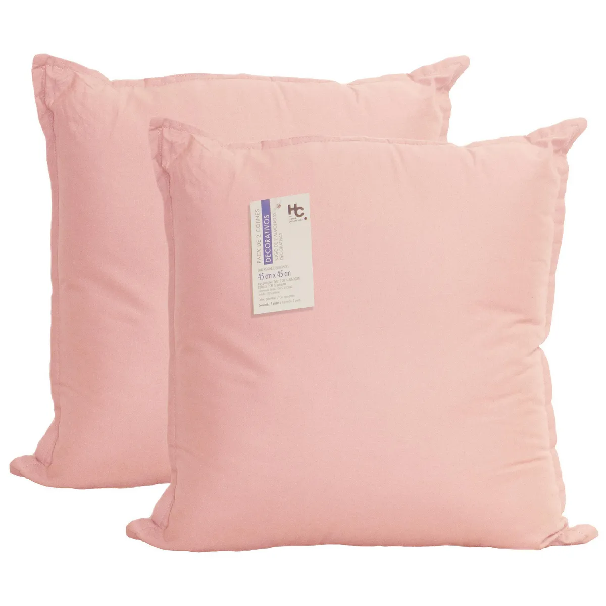 JUST HOME COLLECTION - Set 2 Cojínes AH-CC-24-006R Rosa 45x45 cm