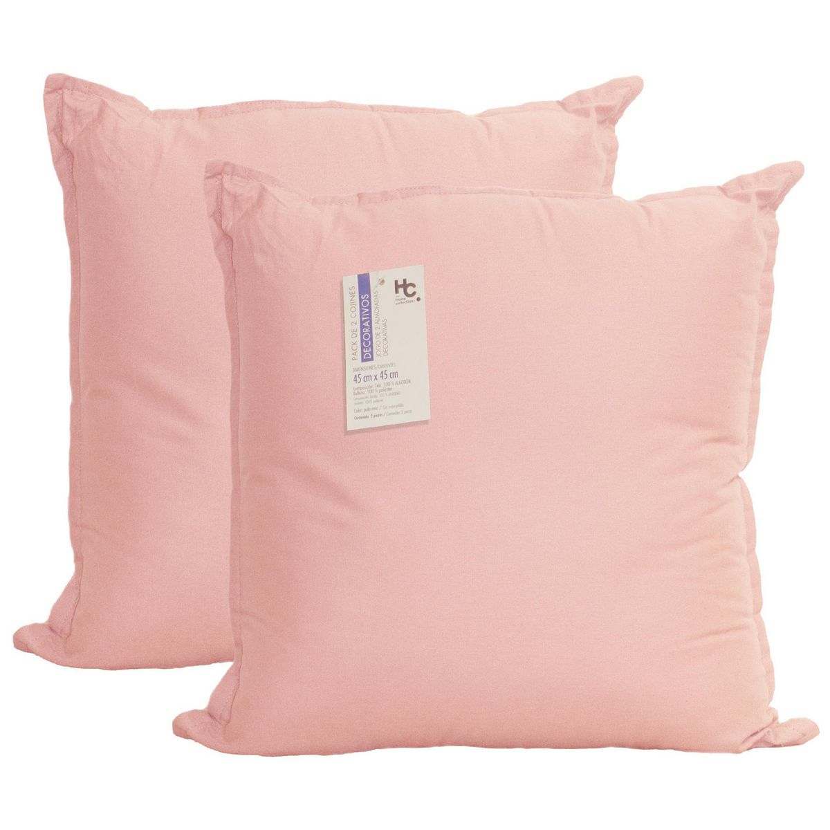 JUST HOME COLLECTION - Set 2 Cojínes AH-CC-24-006R Rosa 45x45 cm