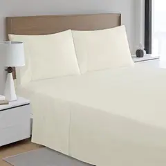 JUST HOME COLLECTION - Sábana FS112CL 2 plazas 180 Hilos Beige