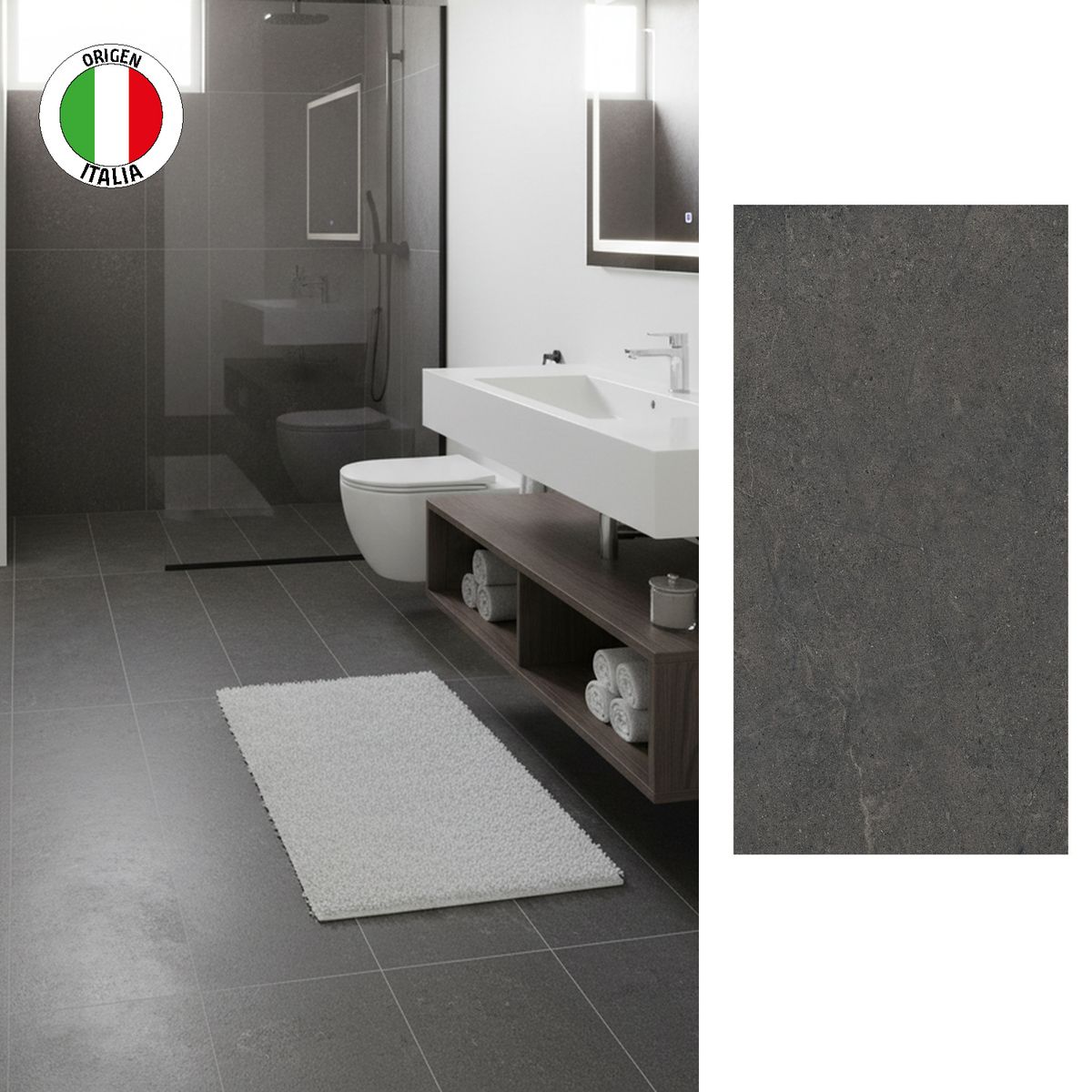 LA FENICE - Porcelanato 60x120 cm Lime Nero Negro 1.44 m2