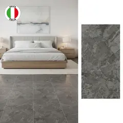 LA FENICE - Porcelanato 60x120 cm Antracita Roccia Gris Oscuro 1.44 m2