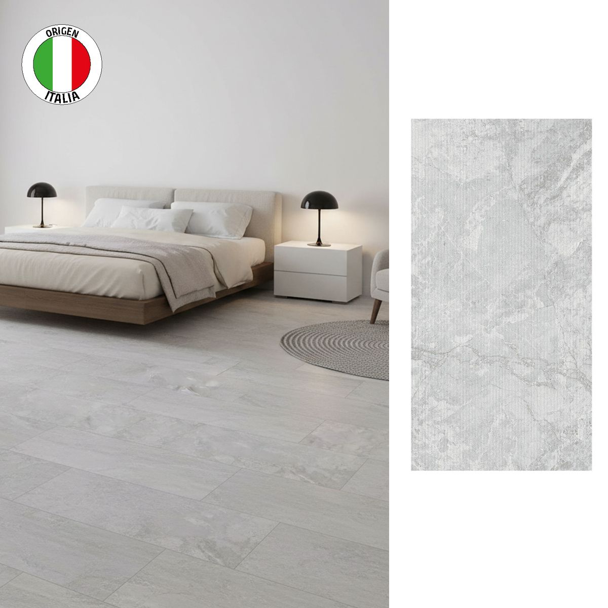 LA FENICE - Porcelanato 60x120 cm Grigio Roccia Gris Claro 1.44 m2