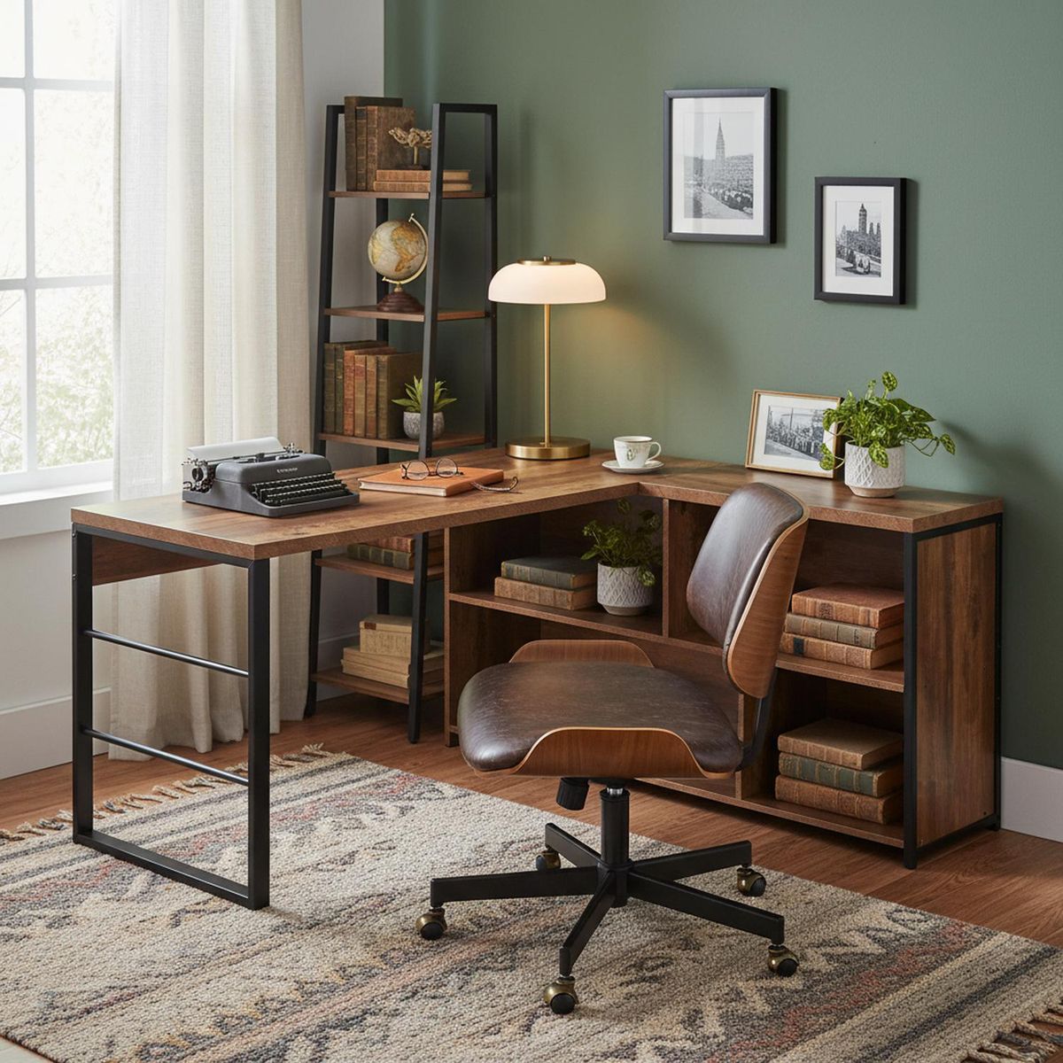 JUST HOME COLLECTION - Escritorio En L Swann Café 135X76X130 Cm